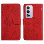 For OPPO A80 EU / A3 Pro Global HT03 Skin Feel Butterfly Embossed Flip Leather Phone Case(Red)