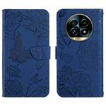 For Realme 13 Pro 5G / 13 Pro+ 5G HT03 Skin Feel Butterfly Embossed Flip Leather Phone Case(Blue)