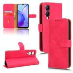 For vivo Y17s 4G Skin Feel Magnetic Flip Leather Phone Case(Rose Red)