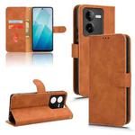 For vivo iQOO Z8 Skin Feel Magnetic Flip Leather Phone Case(Brown)