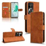 For vivo S18 Skin Feel Magnetic Flip Leather Phone Case(Brown)