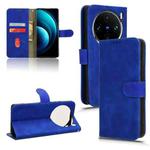 For vivo X100 Skin Feel Magnetic Flip Leather Phone Case(Blue)