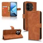 For vivo iQOO Z9 Skin Feel Magnetic Flip Leather Phone Case(Brown)