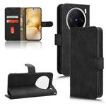 For vivo X200 5G Skin Feel Magnetic Flip Leather Phone Case(Black)