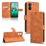 For vivo iQOO Z9 5G Global Skin Feel Magnetic Flip Leather Phone Case(Brown)