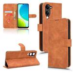 For vivo Y04 4G Skin Feel Magnetic Flip Leather Phone Case(Brown)
