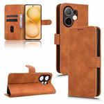For vivo V60 5G Skin Feel Magnetic Flip Leather Phone Case(Brown)