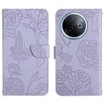 For vivo Y39 5G Global HT03 Skin Feel Butterfly Embossed Flip Leather Phone Case(Purple)