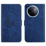For vivo Y39 5G Global HT03 Skin Feel Butterfly Embossed Flip Leather Phone Case(Blue)