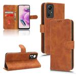 For Xiaomi Redmi Note 12S 4G Skin Feel Magnetic Flip Leather Phone Case(Brown)