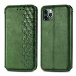 For iPhone 11 Pro Cubic Grid Pressed Horizontal Flip Magnetic PU Leather Case with Holder & Card Slots & Wallet(Green)