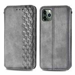 For iPhone 11 Pro Cubic Grid Pressed Horizontal Flip Magnetic PU Leather Case with Holder & Card Slots & Wallet(Grey)