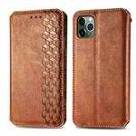 For iPhone 11 Pro Cubic Grid Pressed Horizontal Flip Magnetic PU Leather Case with Holder & Card Slots & Wallet(Brown)