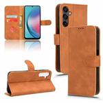 For Samsung Galaxy A25 5G Skin Feel Magnetic Flip Leather Phone Case(Brown)