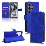 For Samsung Galaxy S24 Ultra 5G Skin Feel Magnetic Flip Leather Phone Case(Blue)