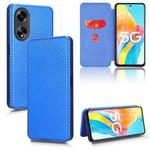 For OPPO A1 5G Carbon Fiber Texture Flip Leather Phone Case(Blue)