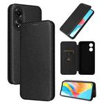 For OPPO A78 4G Carbon Fiber Texture Flip Leather Phone Case(Black)