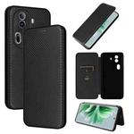 For OPPO Reno11 Pro Global Carbon Fiber Texture Flip Leather Phone Case(Black)