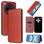 For OPPO Find X8 Carbon Fiber Texture Flip Leather Phone Case(Brown)