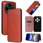 For OPPO Find X8 Pro Carbon Fiber Texture Flip Leather Phone Case(Brown)
