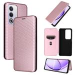 For OPPO A3 Pro Global Carbon Fiber Texture Flip Leather Phone Case(Pink)