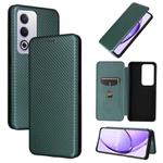 For OPPO A3 Pro Global Carbon Fiber Texture Flip Leather Phone Case(Green)