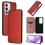 For OPPO A3 Pro Global Carbon Fiber Texture Flip Leather Phone Case(Brown)