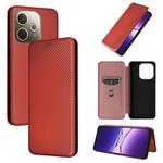 For OPPO A5 Pro 5G Global Carbon Fiber Texture Flip Leather Phone Case(Brown)