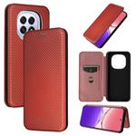 For OPPO F29 5G Carbon Fiber Texture Flip Leather Phone Case(Brown)
