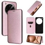 For OPPO Find X8 Ultra 5G Carbon Fiber Texture Flip Leather Phone Case(Pink)
