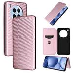 For OPPO Find X8s 5G Carbon Fiber Texture Flip Leather Phone Case(Pink)