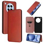 For OPPO Find X8s 5G Carbon Fiber Texture Flip Leather Phone Case(Brown)