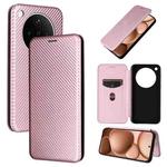 For OPPO Find X8s+ 5G Carbon Fiber Texture Flip Leather Phone Case(Pink)
