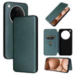 For OPPO Find X8s+ 5G Carbon Fiber Texture Flip Leather Phone Case(Green)