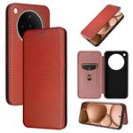 For OPPO Find X8s+ 5G Carbon Fiber Texture Flip Leather Phone Case(Brown)
