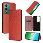For OPPO A5 5G / 4G Global Carbon Fiber Texture Flip Leather Phone Case(Brown)