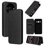 For Sharp Aquos R8 Pro Carbon Fiber Texture Flip Leather Phone Case(Black)