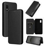 For Sharp Aquos Wish 3 Carbon Fiber Texture Flip Leather Phone Case(Black)