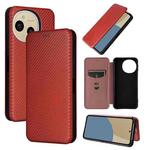 For Sharp Aquos Sense9 Carbon Fiber Texture Flip Leather Phone Case(Brown)