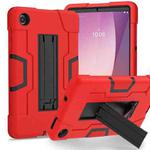 For Lenovo Tab M8 4th Gen Contrast Color Silicone Hybrid PC Tablet Case with Holder(Red Black)
