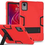 For Lenovo Tab M11/ Xiaoxin Pad 11 2024 Contrast Color Silicone Hybrid PC Tablet Case with Holder(Red Black)