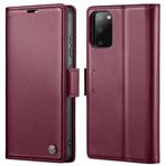 For Samsung Galaxy S20 CaseMe 023 Butterfly Buckle Litchi Texture RFID Anti-theft Leather Phone Case(Wine Red)