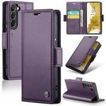 For Samsung Galaxy S22 5G CaseMe 023 Butterfly Buckle Litchi Texture RFID Anti-theft Leather Phone Case(Pearly Purple)