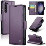 For Samsung Galaxy S23 5G CaseMe 023 Butterfly Buckle Litchi Texture RFID Anti-theft Leather Phone Case(Pearly Purple)