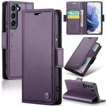 For Samsung Galaxy S21+ 5G CaseMe 023 Butterfly Buckle Litchi Texture RFID Anti-theft Leather Phone Case(Pearly Purple)