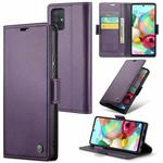 For Samsung Galaxy A71 4G CaseMe 023 Butterfly Buckle Litchi Texture RFID Anti-theft Leather Phone Case(Pearly Purple)