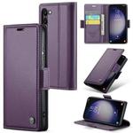 For Samsung Galaxy S24+ CaseMe 023 Butterfly Buckle Litchi Texture RFID Anti-theft Leather Phone Case(Pearly Purple)