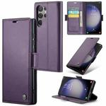 For Samsung Galaxy S24 Ultra CaseMe 023 Butterfly Buckle Litchi Texture RFID Anti-theft Leather Phone Case(Pearly Purple)