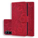 For Xiaomi Mi CC9 Pro / Mi Note 10 / Mi Note 10 Pro Embossed Sunflower Pattern Horizontal Flip PU Leather Case with Holder & Card Slots & Wallet & Lanyard(Red)