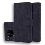 For Huawei Mate 30 Pro Embossed Sunflower Pattern Horizontal Flip PU Leather Case with Holder & Card Slots & Wallet & Lanyard(Black)
